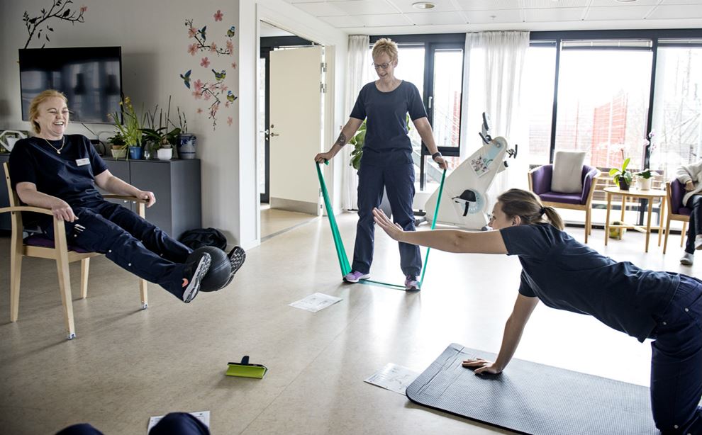 Træning i arbejdstiden på Langgadehus foto: Jørgen True
